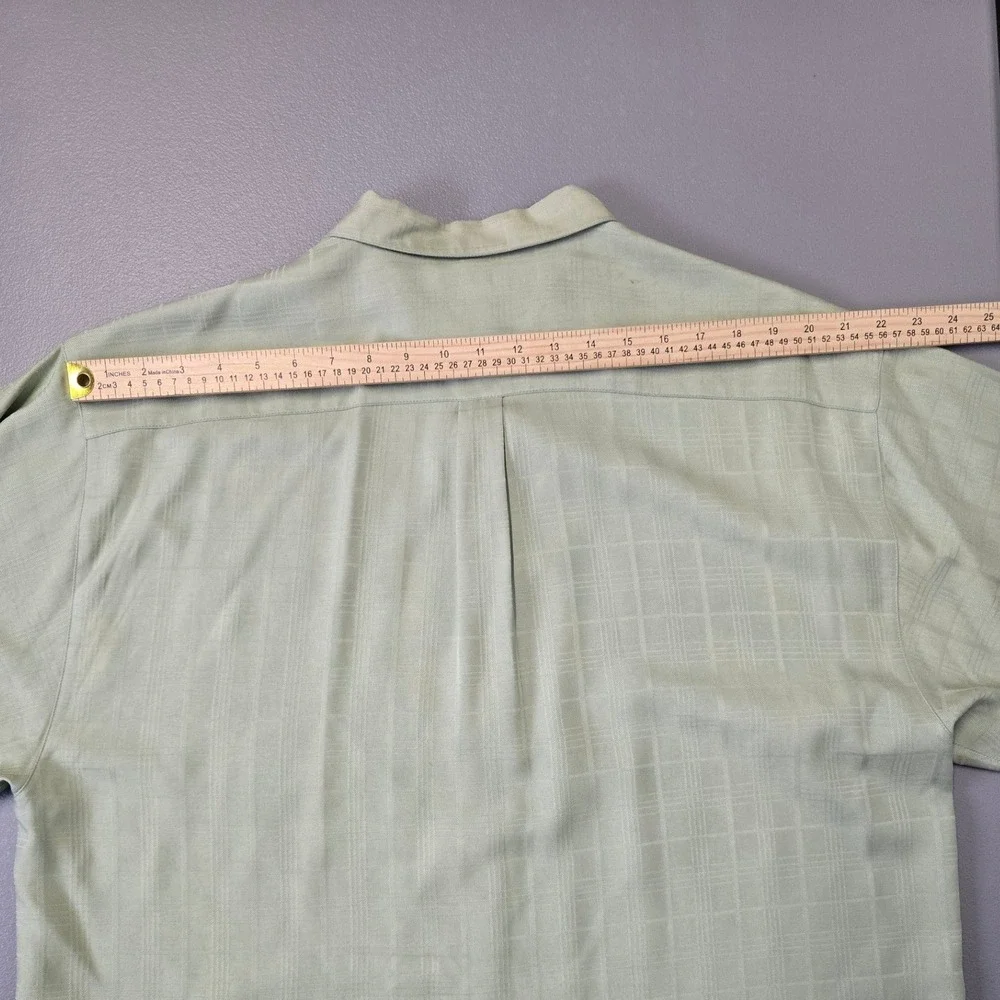 Tommy Bahama 100% Silk Button Up Shirt Mens XL Green Short Sleeve Camp Casual - Picture 10 of 11